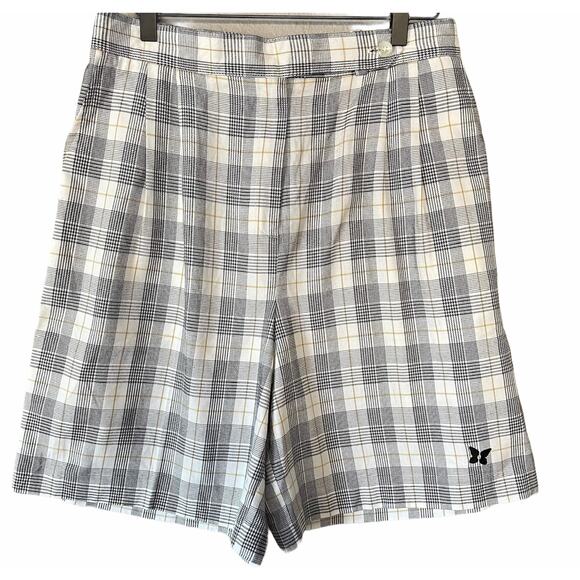 Vintage Hayle High Rise Womens Plus Size 14 Glen Plaid Pleated Casual Shorts - Picture 1 of 10